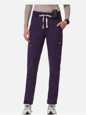 Women's Yola Figs Drawstring Straight-Leg Scrub Pants - Purple Jam
